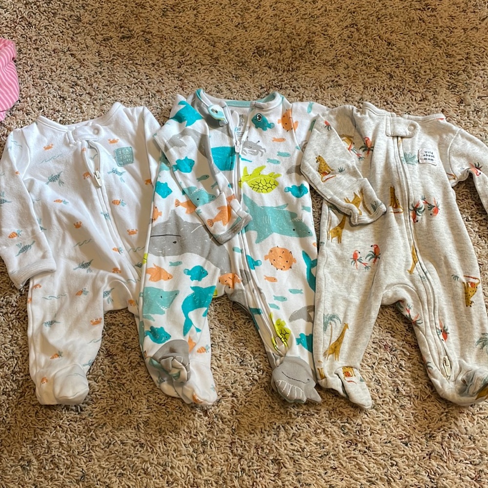 Carter’s zip up footed sleepers